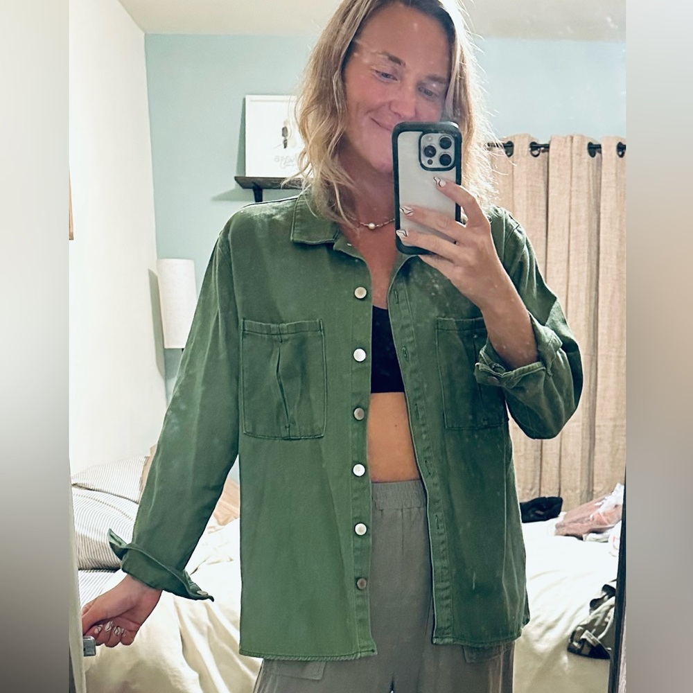 Forever 21 Green Button-Up Jacket